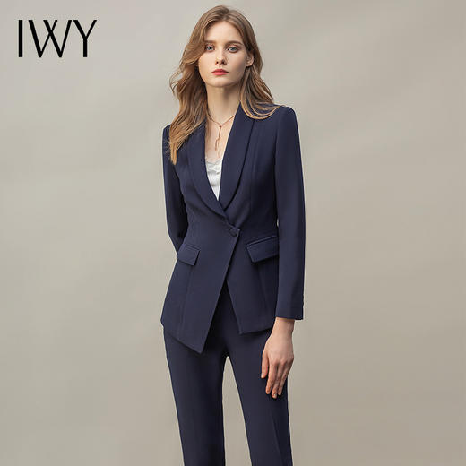 IWY/藏青色商务气质职业装西装外套女高端律师职场通勤正装ol工服CP11356 商品图0