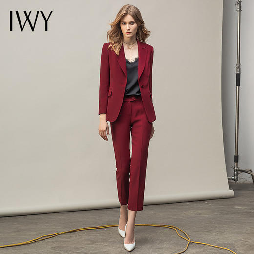 IWY/高级感西装套装女红色气质干练商务总裁工服播音艺考主持正装CP11359 商品图2