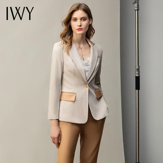 IWY/气质干练西服套装女韩版时尚拼接修身高端职业装上班通勤商务正装CP11382 商品图4