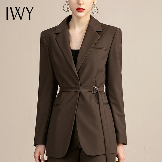 IWY/复古卡其色西装套装女气质总裁职业工作服高端时尚置业顾问女装213110C1+P5 商品图4