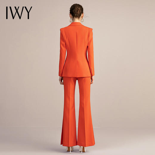 IWY/橘色西装套装女韩版休闲气质工作服时尚修身通勤高端总裁职业装213145C1+P3 商品图3