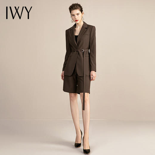 IWY/复古卡其色西装套装女气质总裁职业工作服高端时尚置业顾问女装213110C1+P5 商品图2
