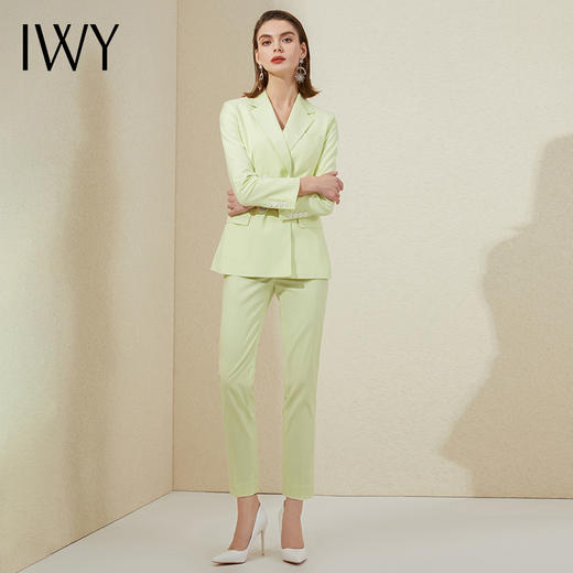 IWY/高级西装套装清新绿色职业装商务时尚套装ol西服上镜艺考服装201003C1+P1+S1 商品图2