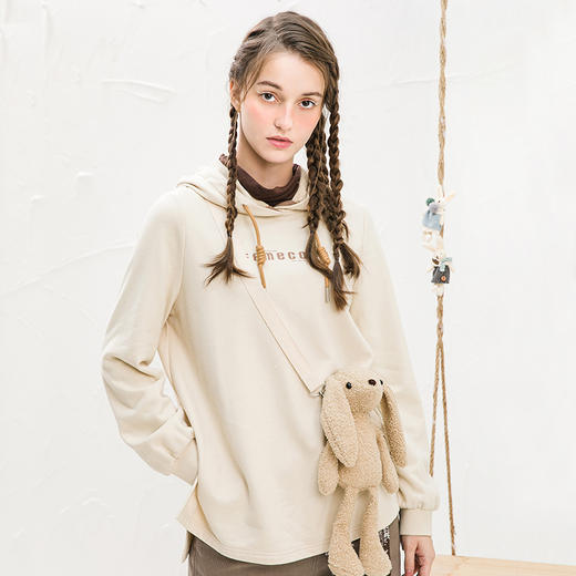 famecoco范可儿连帽卫衣款潮ins印花宽松上衣F218BL005 商品图3