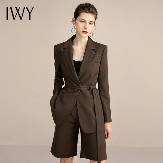 IWY/复古卡其色西装套装女气质总裁职业工作服高端时尚置业顾问女装213110C1+P5 商品图0