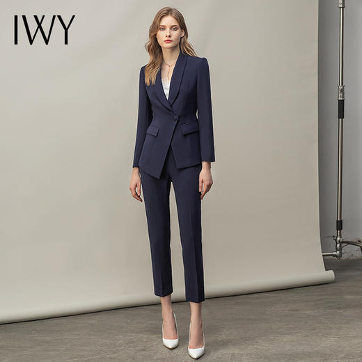 IWY/藏青色商务气质职业装西装外套女高端律师职场通勤正装ol工服CP11356 商品图2
