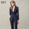 IWY/藏青色西装外套女不对称商务气质工作服西服阔腿裤正装套装女C11356+P31356 商品缩略图1