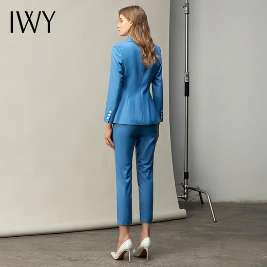 IWY/高端蓝色职业套装女时尚修身西服外套气质女神范美容院工作服 194027CP1 商品图3