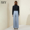 IWY/设计感衬衫小众套装女修身ol个性蓝色高腰阔腿裤显瘦套裤213179B1+P6 商品缩略图3