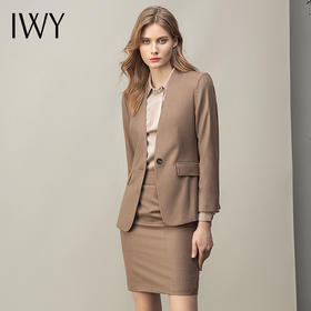 IWY/卡其时尚西装套裙女正装气质名媛工作服休闲西服职业装主持人套装CS11370