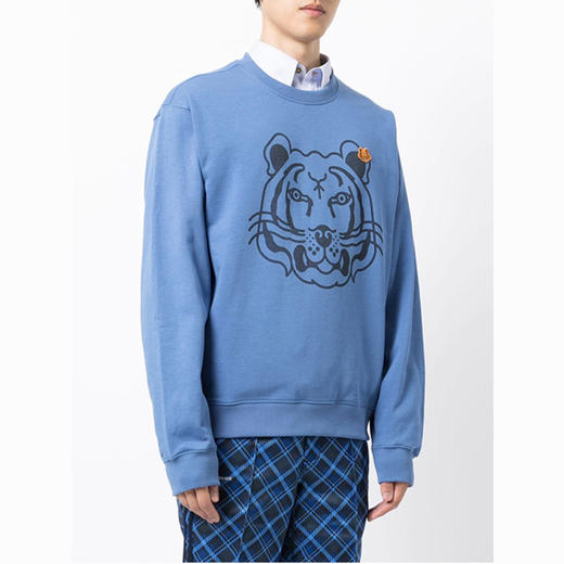【二】KENZO 高田贤三 虎头印花+小虎头 男士卫衣 蓝色 FB65 SW005 4MO 72 商品图3
