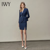 IWY/藏青西装套装女时尚职业装气质修身套裙女神通勤商务正装CS11353 商品缩略图1
