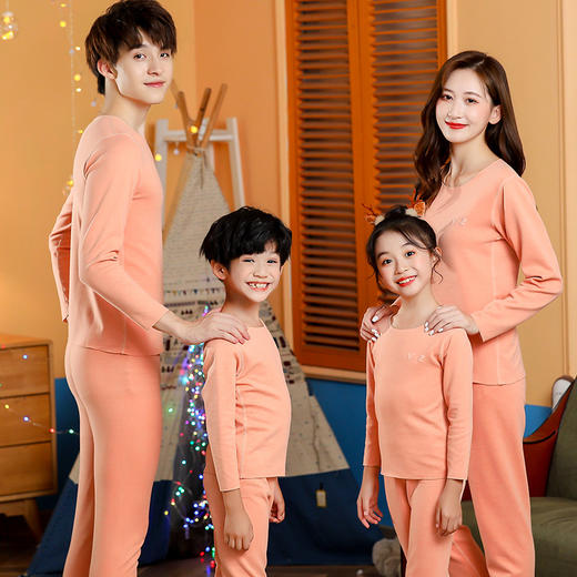 【亲子保暖内衣套装】亲子内衣AB面秋冬绒双面磨毛保暖女男无痕秋衣秋裤套装 商品图4