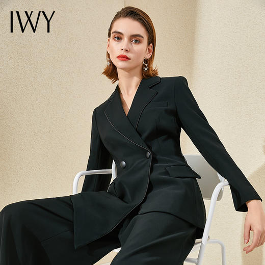 IWY/黑色西服套装女英伦风气质时尚高端总裁上班面试工作服职业装工装CP9307 商品图1
