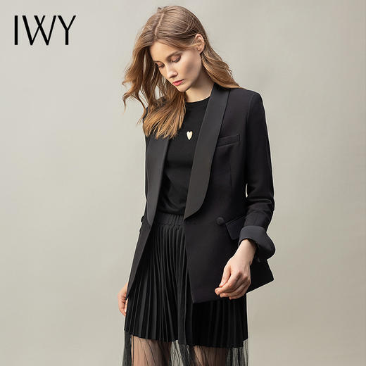 IWY/气质优雅黑色纱裙西装外套女时尚百搭通勤职业裙装工作服C10380+7500457 商品图1