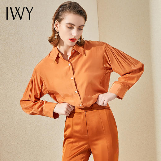 IWY/焦糖色工作服女休闲衬衫气质时尚高端西装套装通勤修身工装OLB9370 商品图4
