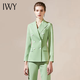 IWY/绿色职业装套装高级西装套裤两件套工服女气质女神范美业套装213168C1+213168P1
