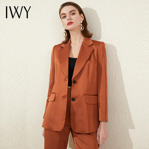 IWY/橘色西装套装女时尚洋气主持人正装通勤商务高端职业装气质女神范203018c1+p2 商品图2