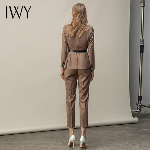 IWY/卡其西服套装女英伦风面试工作服OL休闲职业装高端小西装通勤正装CP11371 商品图3