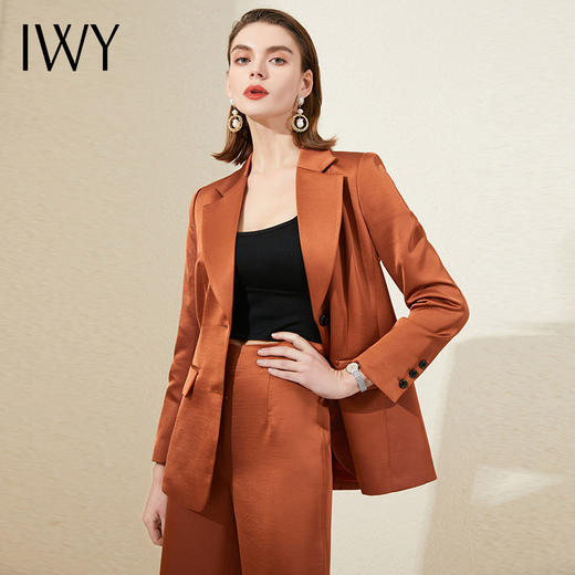 IWY/橘色西装套装女时尚洋气主持人正装通勤商务高端职业装气质女神范203018c1+p2 商品图4