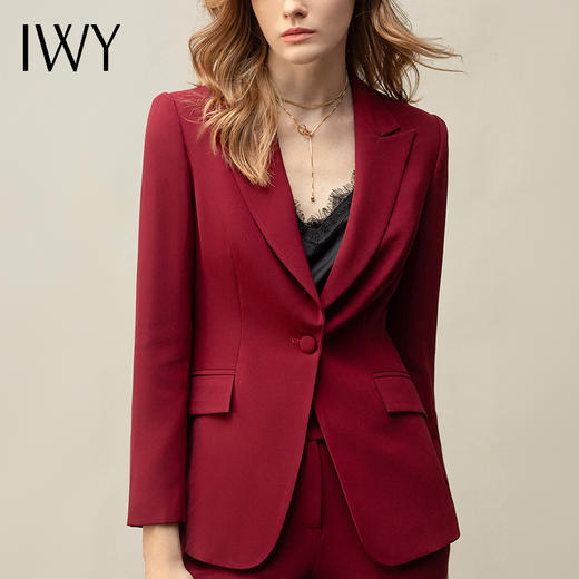 IWY/高级感西装套装女红色气质干练商务总裁工服播音艺考主持正装CP11359 商品图4