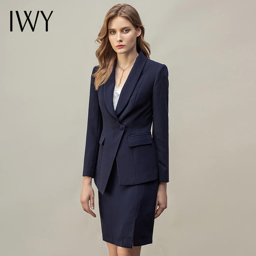 IWY/高端藏青色西装套裙OL商务正装女售楼部工作服女职业气质套装CS11356 商品图1