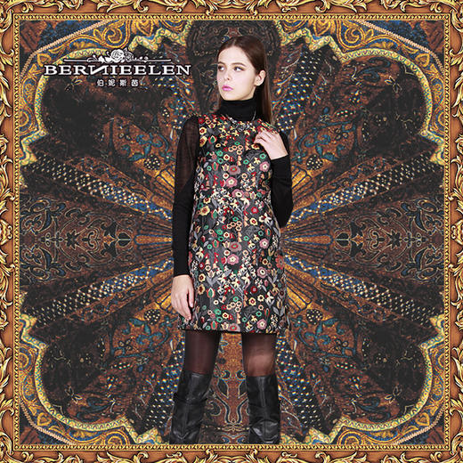 【伯妮斯茵】精致艺术提花短款无袖连衣裙--古兰经艺术-《宁静之美--波斯艺术》176S072 商品图0