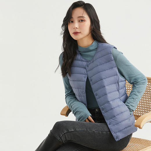 丁摩 无缝立领马甲背心K-2001DB199-WX125 商品图3