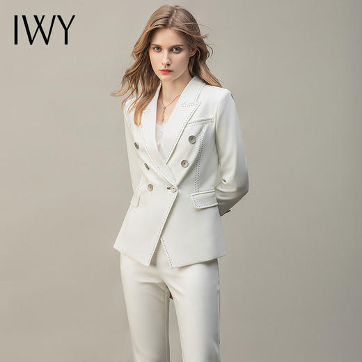 IWY/杏色西服套装女长袖英伦风气质干练时尚高端职业装商务工作服CP31376 商品图1
