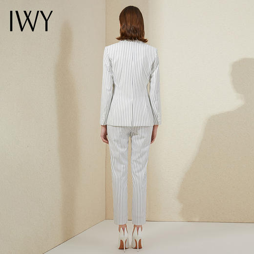 IWY/白色条纹高端职业西装套装女总裁时尚英伦风正装干练气质工作服201006C1+P1 商品图3