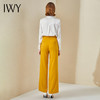 IWY/白色衬衫绑带明黄色阔腿裤长裤时尚套装珠宝店工作服201050b1+34P2 商品缩略图3