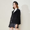 LH9B2斯尔丽瑟俪2021新款立领宽松通勤拉链短款外套小个子双面呢大衣女 商品缩略图4