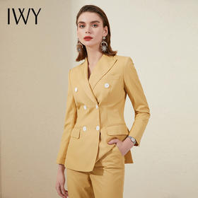 IWY/黄色西服高级职业装套装高端经理气质正装双排扣ol工作服女201041C1+P1