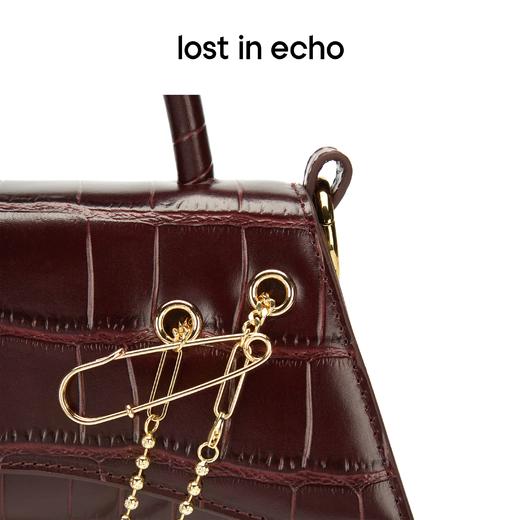 lost in echo 设计师品牌 小号巴雷特金属链斜挎/手提包咖色/哑黑/玫红色 商品图3