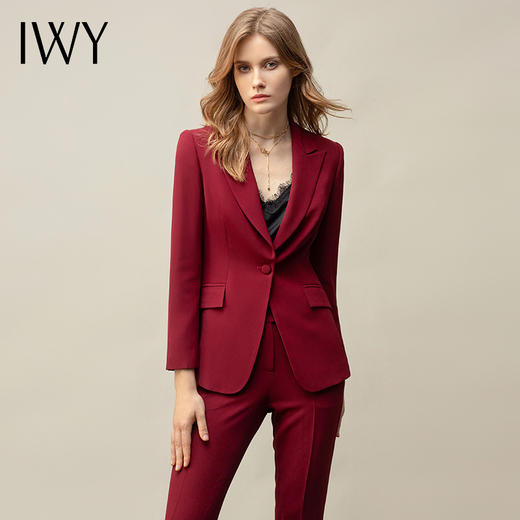 IWY/高级感西装套装女红色气质干练商务总裁工服播音艺考主持正装CP11359 商品图0