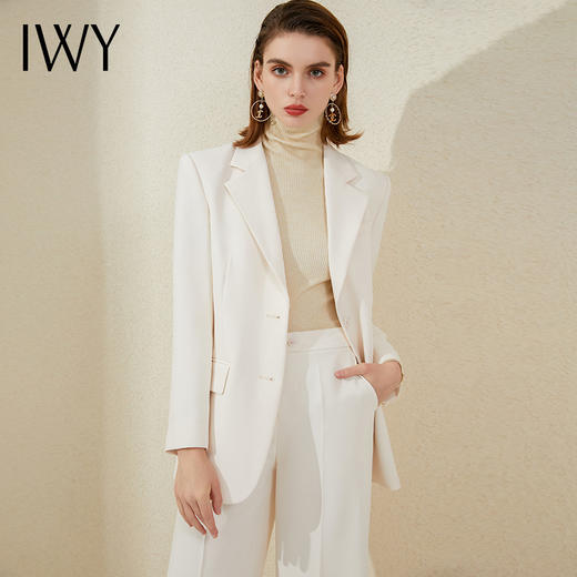 IWY/杏色休闲西装套装女韩版气质ol主持人职业装播音艺考面试正装213191C1+P2 商品图0