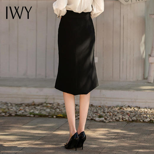 IWY/黑色气质百搭职业半裙女ol修身显瘦名媛包臀鱼尾裙工作服S1357 商品图3