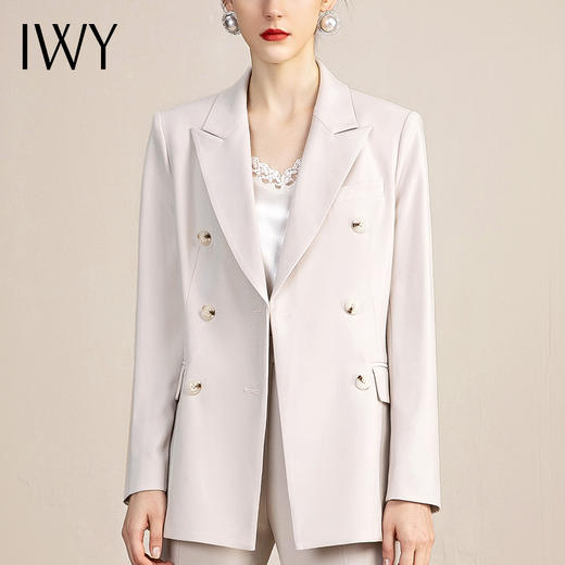 IWY/杏色职业装套装女工作服时尚气质女神范高端商务正装西服工装213134C1+P3 商品图4