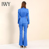 IWY/蓝色绑带不规则西装套装女高级女神范职业装套装总裁范ol西服213169C1+P3 商品缩略图3