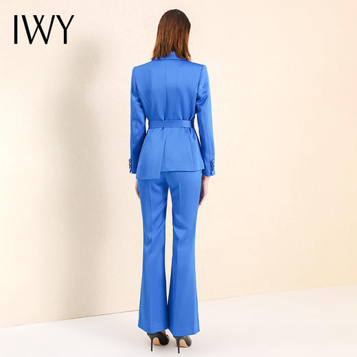IWY/蓝色绑带不规则西装套装女高级女神范职业装套装总裁范ol西服213169C1+P3 商品图3