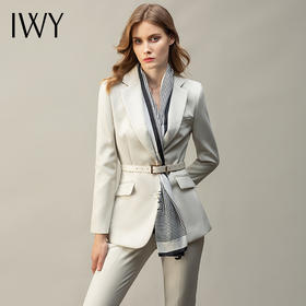 IWY/米白色职业套装女通勤时尚西装气质修身显瘦商务面试正装工作服OL CP11379