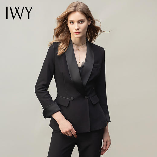 IWY/黑色高端职业装西服套装女气质女神范时尚西装正装工作服CP10380 商品图1