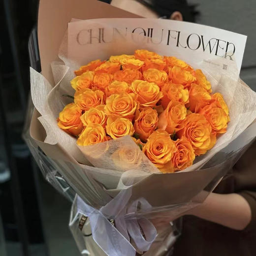 《橙芭比》33枝玫瑰花束 商品图0