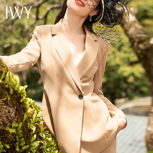 IWY/西服套装女韩版时尚卡其修身高端职业装气质上班通勤商务正装C943+P1321 商品图4