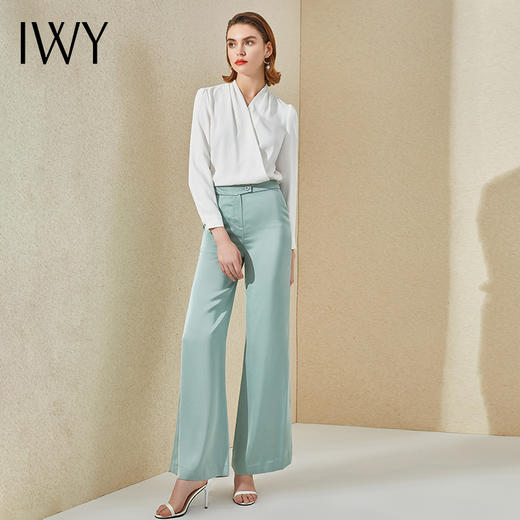 IWY/高端职业装气质女神范长袖衬衫套裤珠宝店长工作服套装两件套B8317+42P2 商品图2