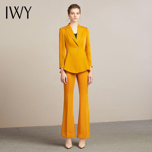 IWY/明黄色西服套装女微喇裤时尚气质演讲比赛服装主持人高端名媛213166C1+P3 商品图4