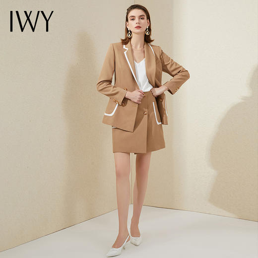 IWY/卡其色高端职业西装套裙女神范气质时尚西服正装总裁套装OL工作服213204C1+S2 商品图2
