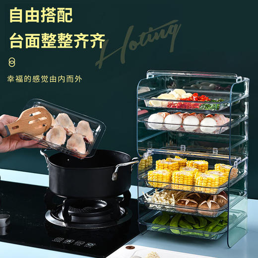 【厨房多层备菜盘】家用配菜盘火锅蔬菜盘备菜神器叠加多层拼盘置物架厨房配菜盘多层收纳叠加备菜盘家用火锅多功能专用菜盘子托盘神器 商品图1