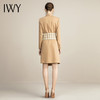 IWY/主持人同款显瘦职业连衣裙女长袖高端工作服时尚气质名媛卡其西服正装OL 213157Q1 商品缩略图5