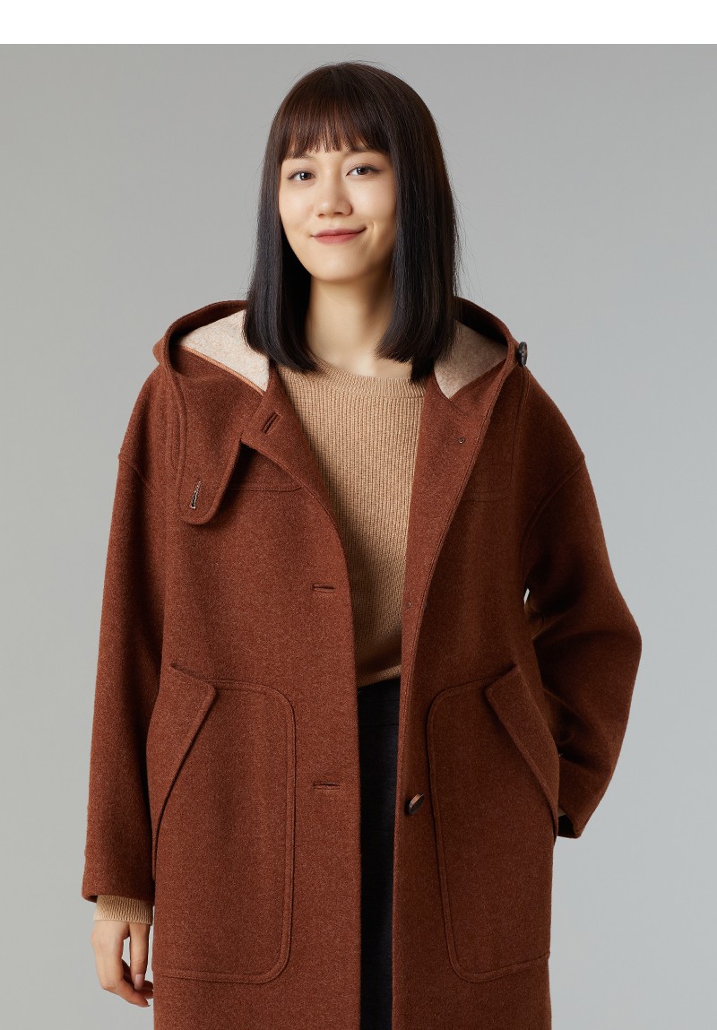 啦娜菲/lanafay 连帽羊毛大衣1d773